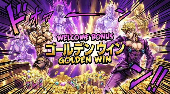 Bônus de Boas-Vindas 222bet - Tesouro dourado com personagens épicos celebrando vitória